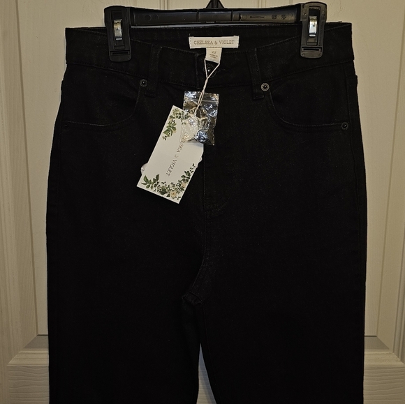 Chelsea & Violet Jeans Black Bootcut Pockets Belt Loops High Rise Sz 27 NWT - Picture 2 of 5